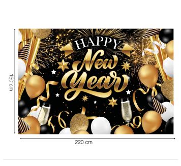 Banner - plachta Happy New Year - Silvestr - 220 x 150 cm