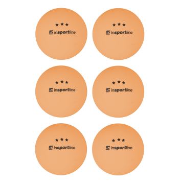 Pingpongové míčky inSPORTline Elisenda S3 6ks Barva oranžová