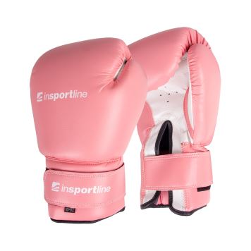 Boxerské rukavice inSPORTline Ravna Barva růžovo-bílá, Velikost 4oz