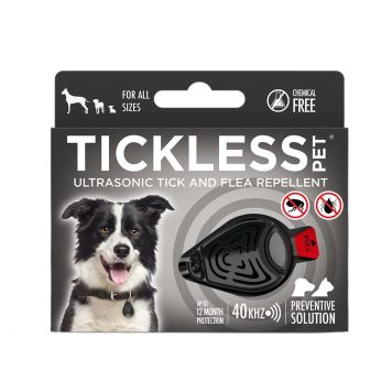Ultrazvukový repelent proti blechám a klíšťatům Tickless Pet pro zvířata Barva Black