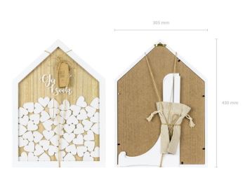 Dřevěná kniha hostů - stavebčanů - Svatba - domeček