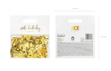 Metalické konfety číslo 40 - zlaté - 15 g