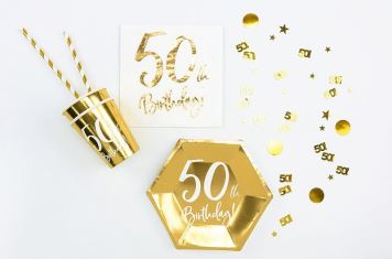 Metalické konfety číslo 50 - zlaté - 15 g