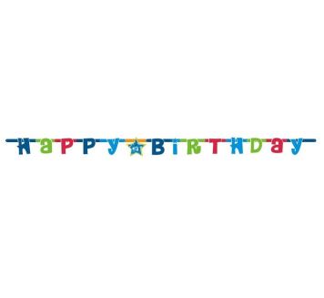 HAPPY BIRTHDAY - narozeniny - girlanda -180 cm MODRÁ