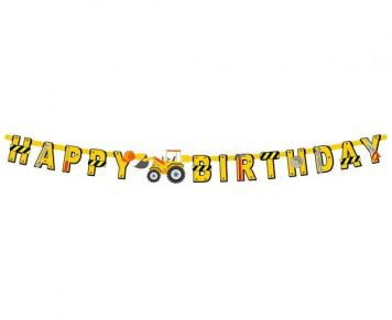 Girlanda - Happy Birthday - narozeniny - Stavba - Staveniště - 360cm