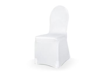 Elastický matný potah na židli , bílý