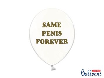 Balónky latexové 30cm "Same Penis Forever" - transparentní 6ks