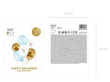 Sada latexových balónků - 1.narozeniny - kluk - chlapeček - 6 ks - 30 cm