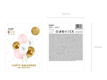 Sada latexových balónků - 1.narozeniny - holka - holčička - 6 ks - 30 cm