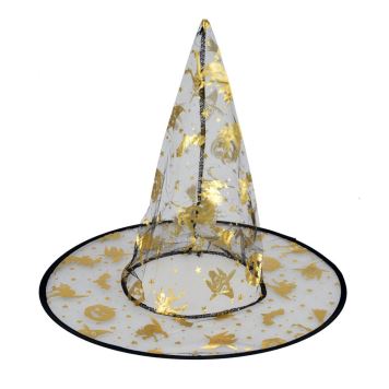 Dětský čarodějnický klobouk s magickým motivem - Halloween - 4 druhy