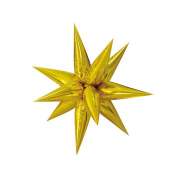 Foliový balónek - 3D hvězda zlatá 70 cm (NELZE PLNIT HELIEM)