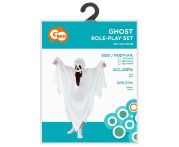 Dětský kostým DUCH - ghost - vel.110/120 cm - unisex - Halloween