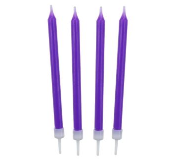 Narozeninové svíčky 8,6 cm 10 ks fialové