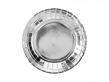 Papírové talíře stříbrné -18cm - 6 ks