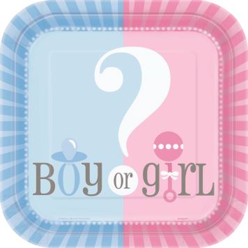 Talíře Gender reveal "Girl or Boy" - "Holka nebo kluk" 17cm, 8ks