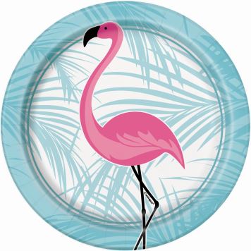Talíře Plaměňák - Flamingo - 8 ks 17 cm
