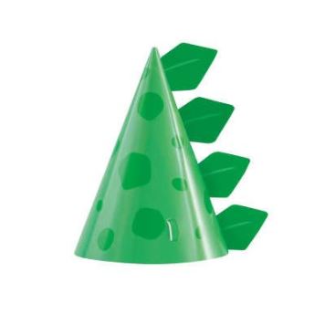 Párty kloboučky zelené - DINOSAURUS - 8 ks
