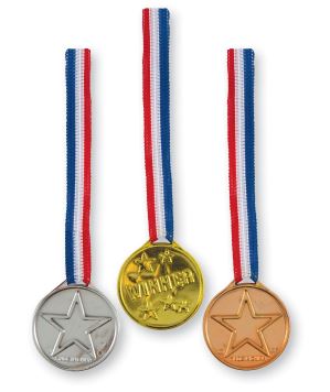 Medaile - zlatá, stříbrná, bronzová 3 ks