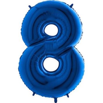 Balón foliový číslice MODRÁ - BLUE 102 cm - 8