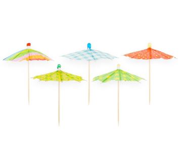 Barevné papírové deštníky 10 cm - 10 ks