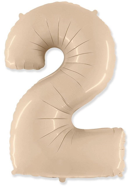 Balón foliový číslice KRÉMOVÁ  - 102 cm - 2
