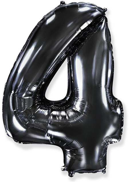 Balón foliový číslice ČERNÁ - BLACK 102 cm - 4