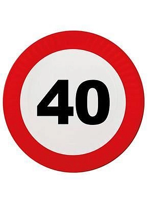 Talíře dopravní značka 40 let - 23 cm - 8ks/bal.