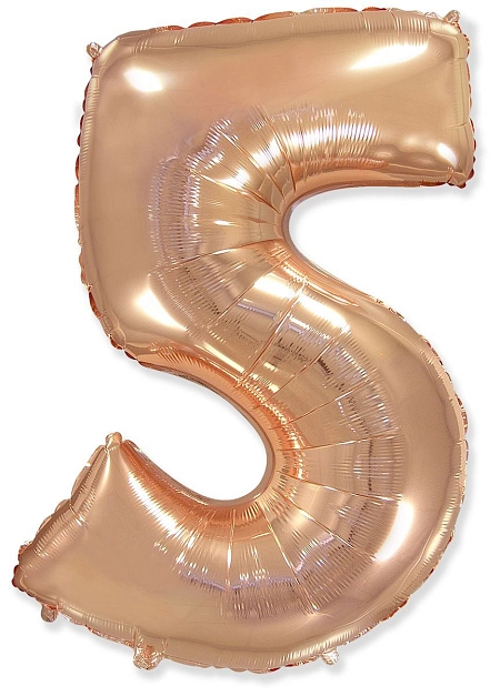 Balón foliový číslice RŮŽOVO ZLATÁ - ROSE GOLD 102 cm - 5