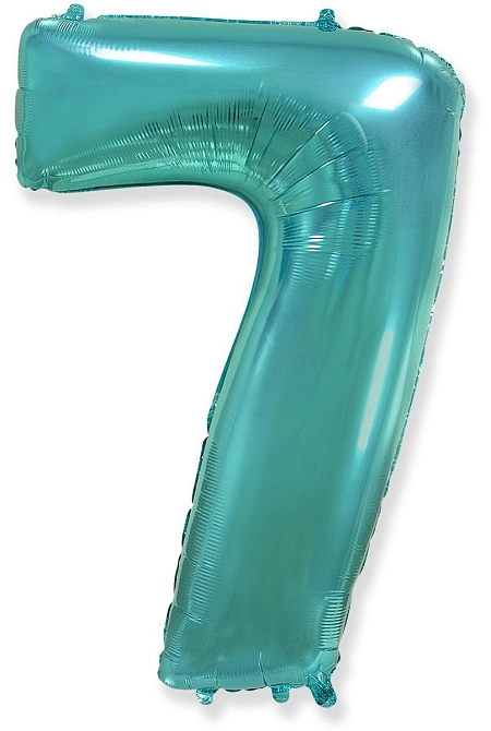 Balón foliový číslice TYRKYSOVÁ - TIFFANY 102 cm - 7