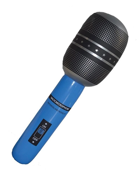 Nafukovací mikrofón modrý - Rocker - Disco - 75 cm