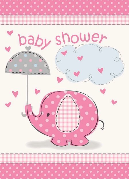 Pozvánky  'Baby shower' Těhotenský večírek - Holka / Girl 8 ks