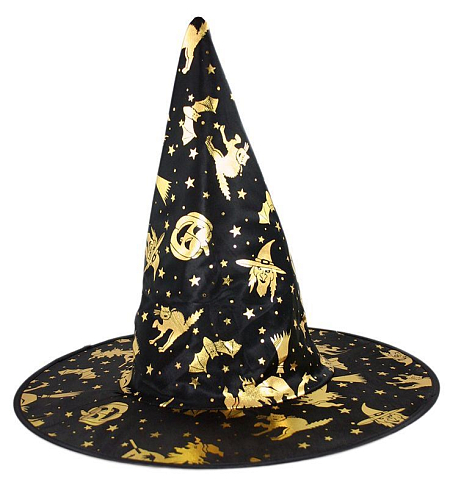 Klobouk dětský čarodějnice - čaroděj - HALLOWEEN - 27 cm