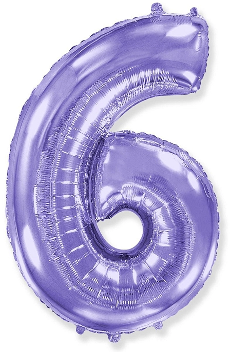 Balón foliový číslice FIALOVÁ - LILA 102 cm - 6