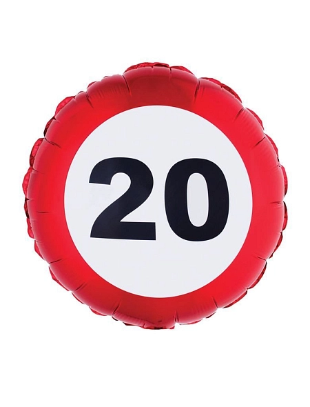 Balón foliový dopravní značka 20 let - 46 cm