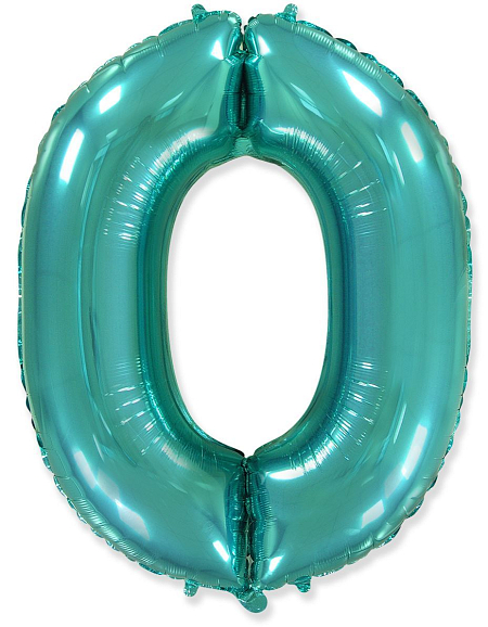 Balón foliový číslice TYRKYSOVÁ - TIFFANY 102 cm - 0
