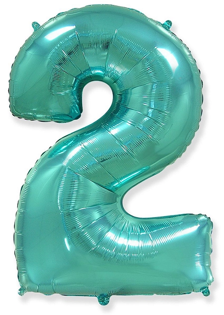 Balón foliový číslice TYRKYSOVÁ - TIFFANY 102 cm - 2