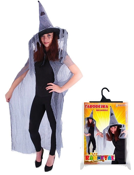 Plášť čarodějnice - čaroděj s kloboukem dospělý - Halloween