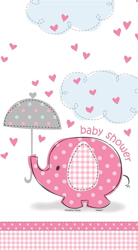 Ubrus 'Baby shower' Těhotenský večírek -  Holka / Girl - 137 x 213 cm