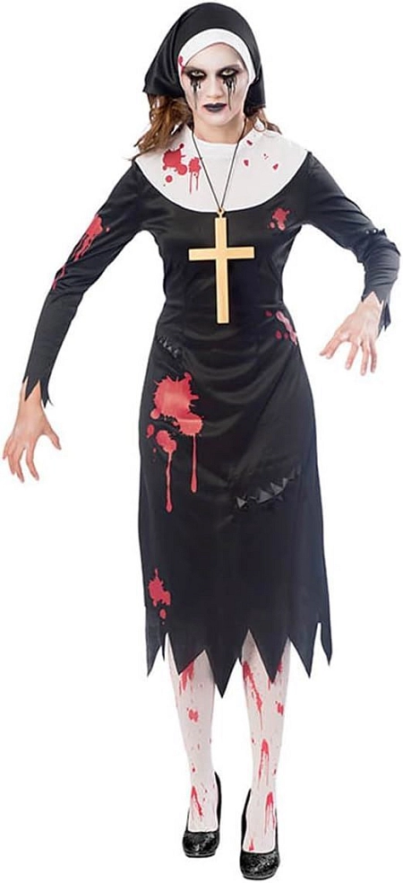 Dámský kostým krvavá Jeptiška - Zombie - horor - Halloween - vel. M/L (38-40)