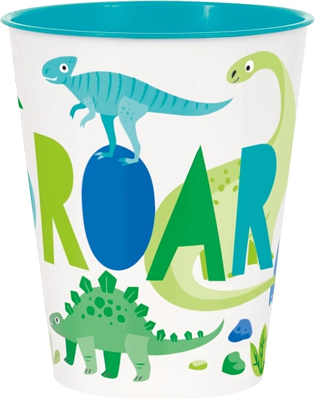 Plastové kelímky DINOSAURUS - zelenomodré - 295 ml - 4 ks