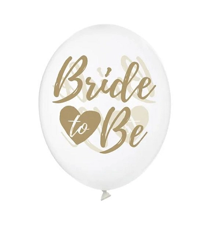 Latexové balónky se zlatým nápisem Bride to be - Rozlučka se svobodou - 30cm - 1 ks