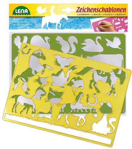 kreslící šablony ( koně, kočky)