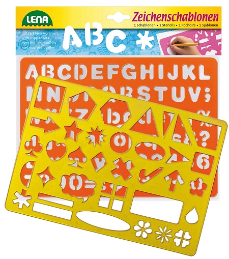 kreslící šablony (symboly, písmena)