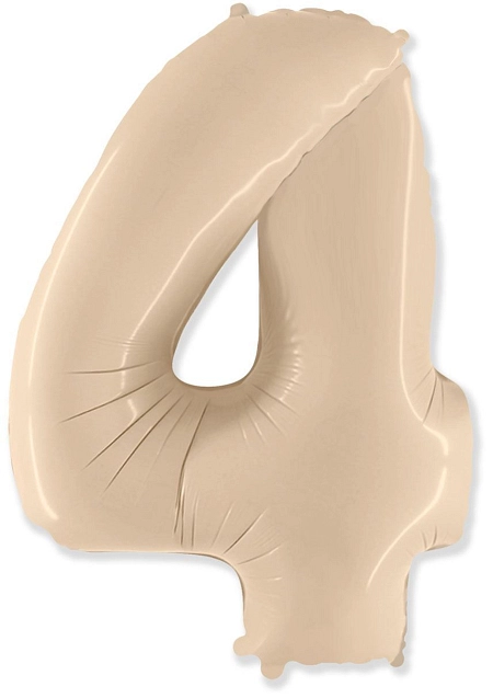 Balón foliový číslice KRÉMOVÁ  - 102 cm - 4