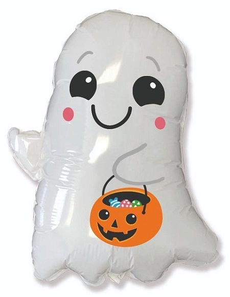 Fóliový balónek DUCH s dýní - pumpkin - Halloween - Ghost  - 90 cm