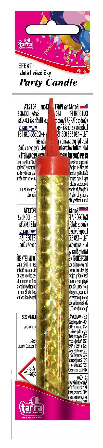 PÁRTY FONTÁNA na dort 12 cm - 1 ks - 4/100/1