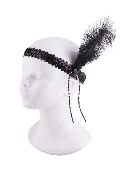 Čelenka s pérem černá - Charlestone