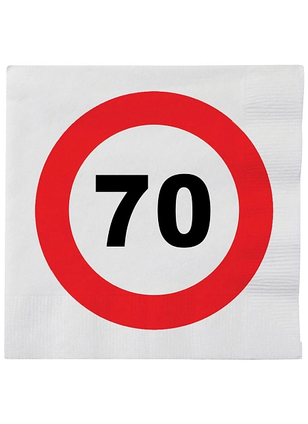 Ubrousky dopravní značka - 70 let - 33 x 33 cm - 16 ks/ bal.