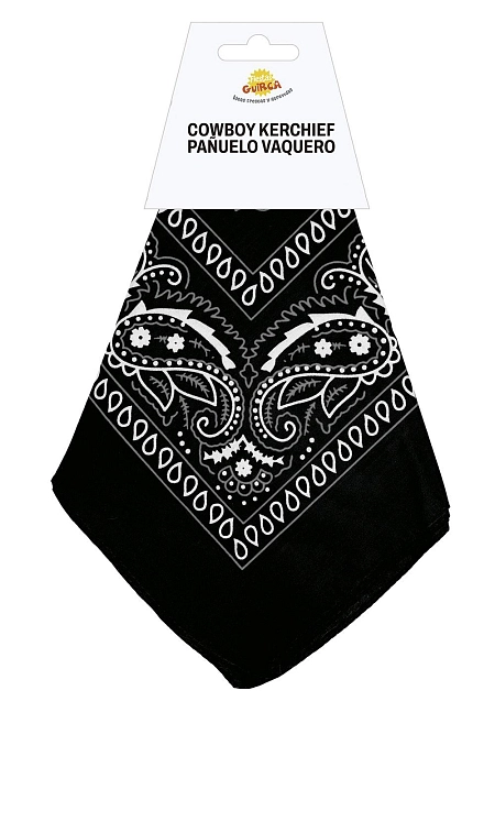 Šátek kovbojský - Western - černý - 1 ks
