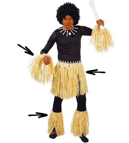 Kostým zulu - havaj sada - Hawaii - unisex - 5 ks